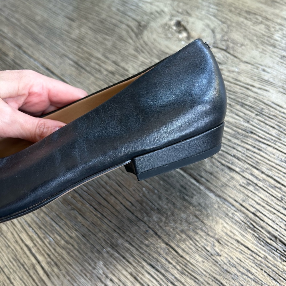 Sam Edelman Black Women's Pointed Toe Flats with Gold Buckle Accent - Picture 5 of 8